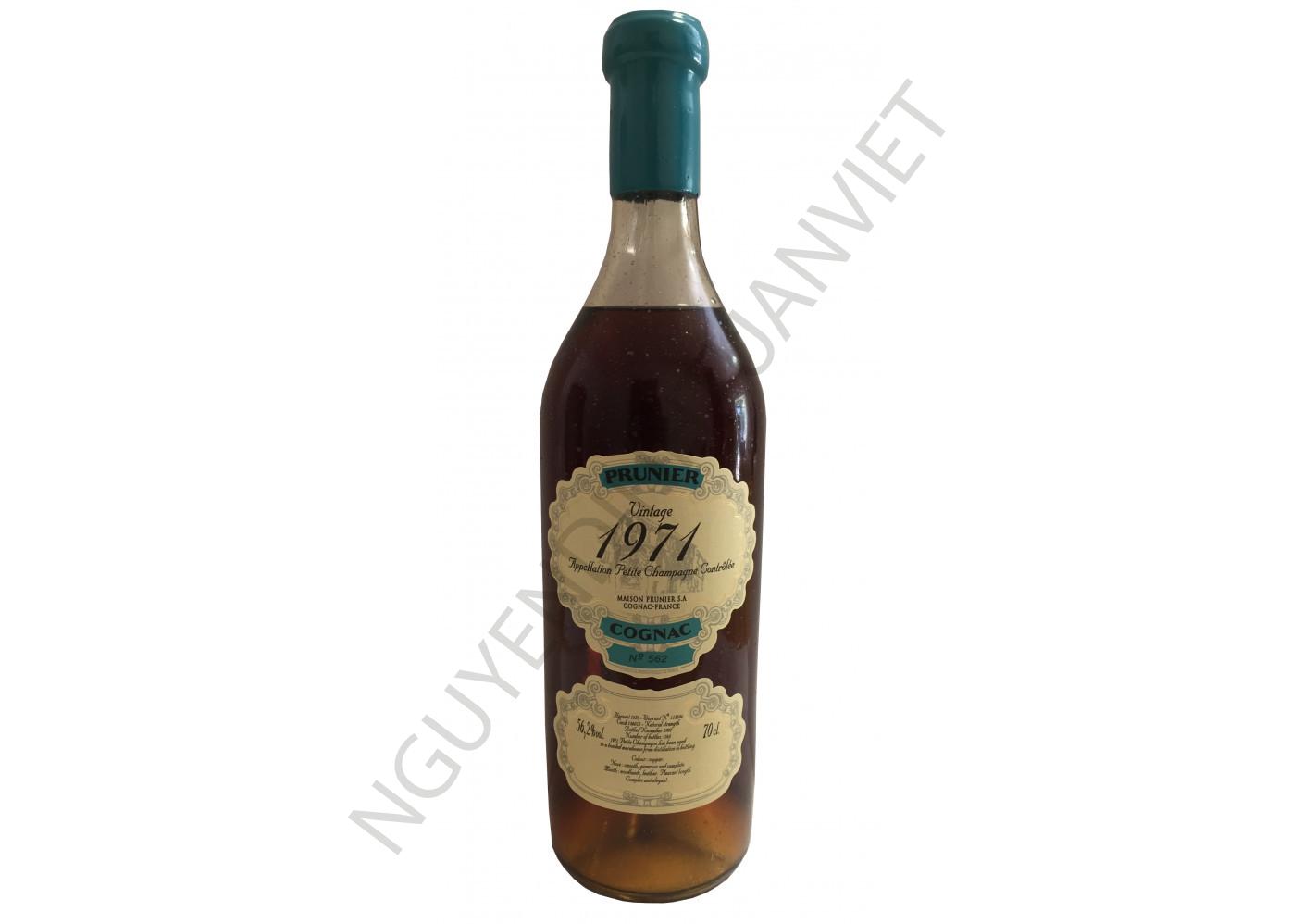Prunier Rare Vintage 1971 Petite Champagne Cognac