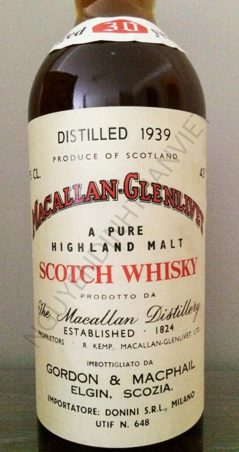 Macallan Glenlivet 1939 30 Năm 2