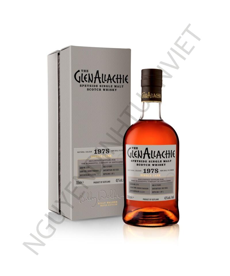 THE GLENALLACHIE SINGLE CASK NO. 1379 42 YEAR OLD ONE OF ONE 1978
